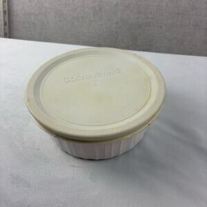 Corning ware French White Ramekin With Lid Baking Dish Souffle Casserole Custard